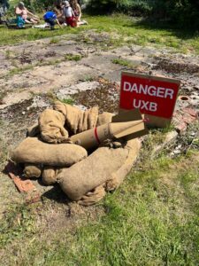 unexploded bomb display